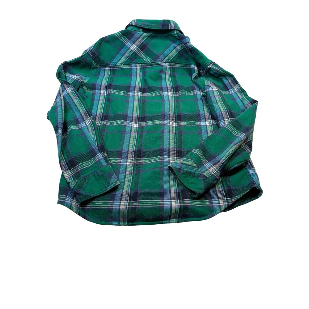 Aeropostale Mens Plaid Flannel Button Down Shirt Medium Green Blue - Picture 7 of 8
